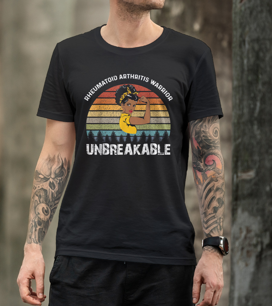 Rheumatoid Arthritis Warrior Unbreakable Vintage Sun T-Shirt