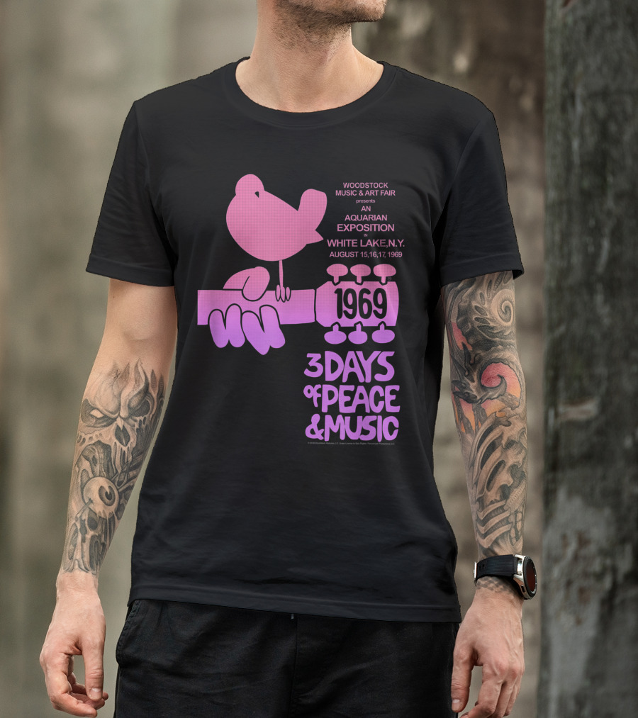 Woodstock Music And Art Fair Aquarian Exposition 3 Days Of Peace And Music 1969 White Lake N.Y T-Shirt