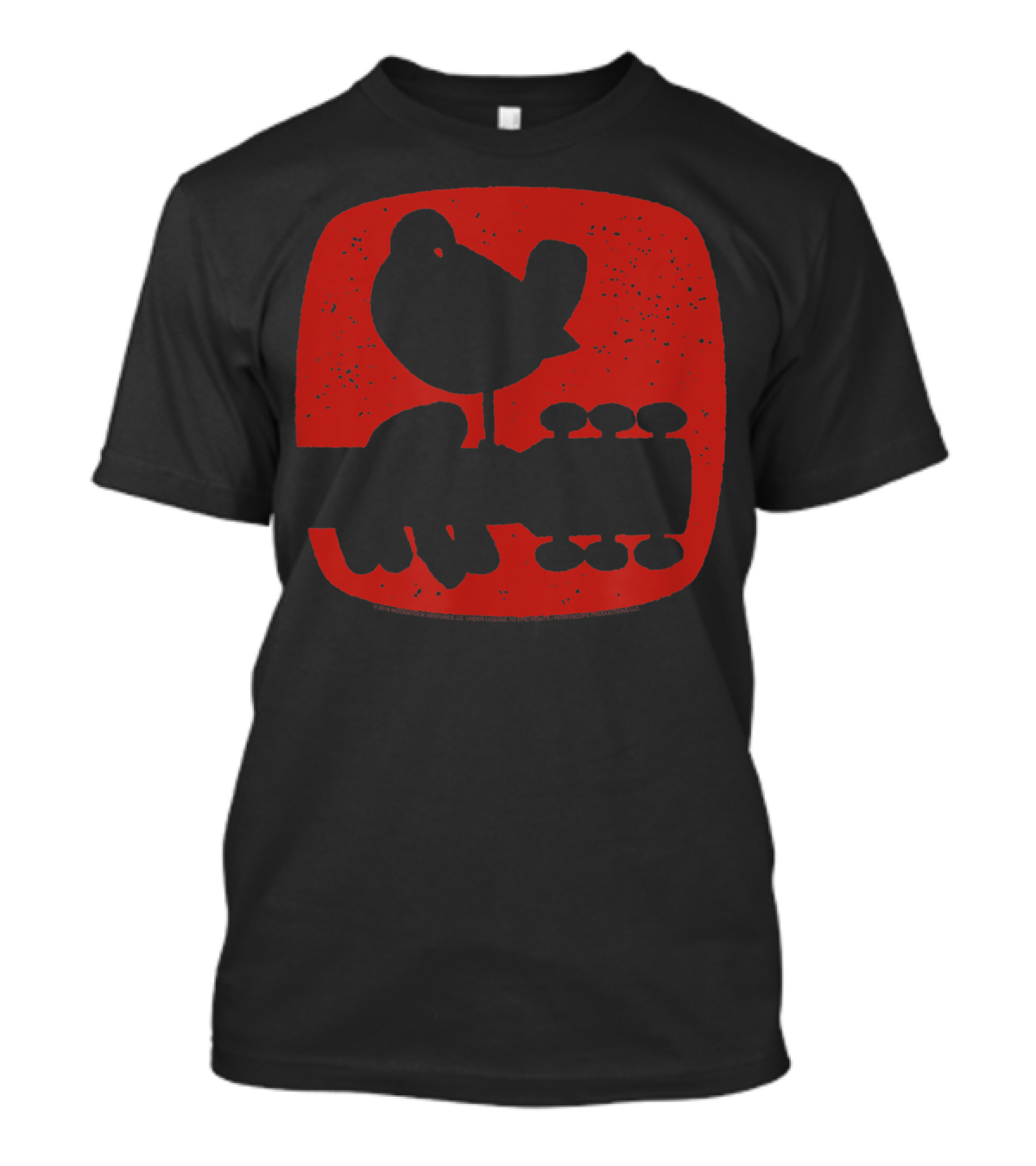 Woodstock Red Bird On Guitar T-Shirt