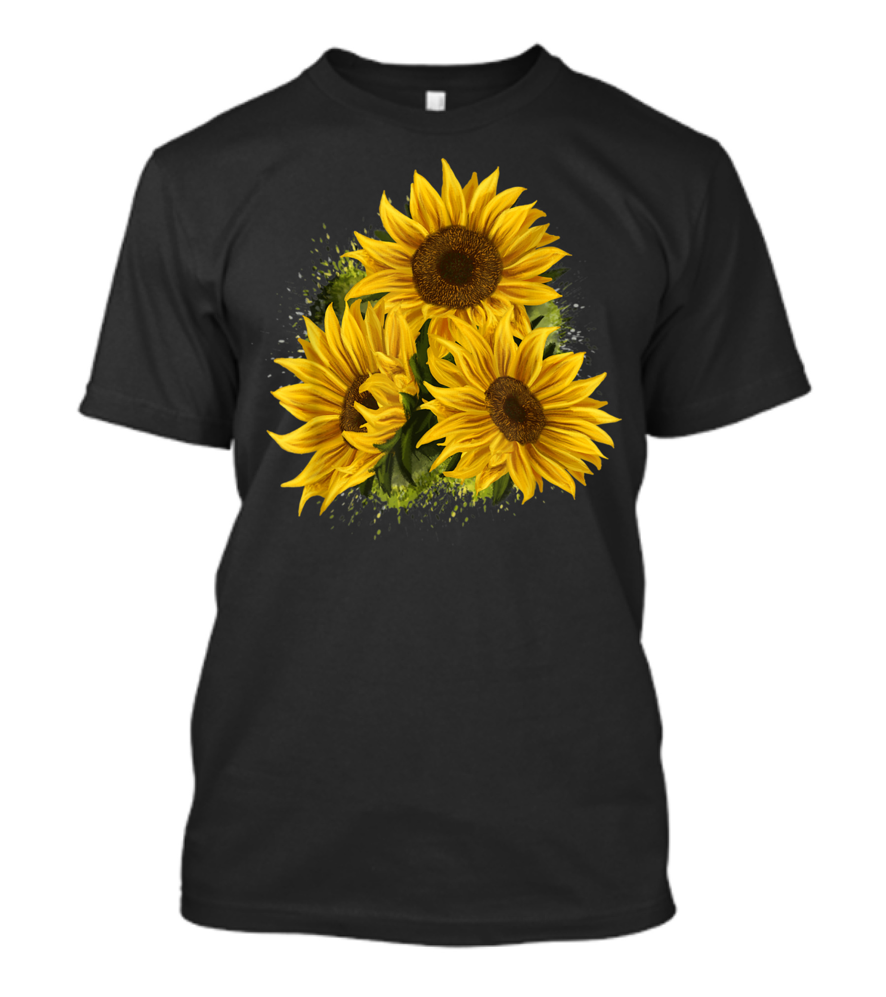 Yellow Sunflower Floral Watercolor Bright Positivity T-Shirt