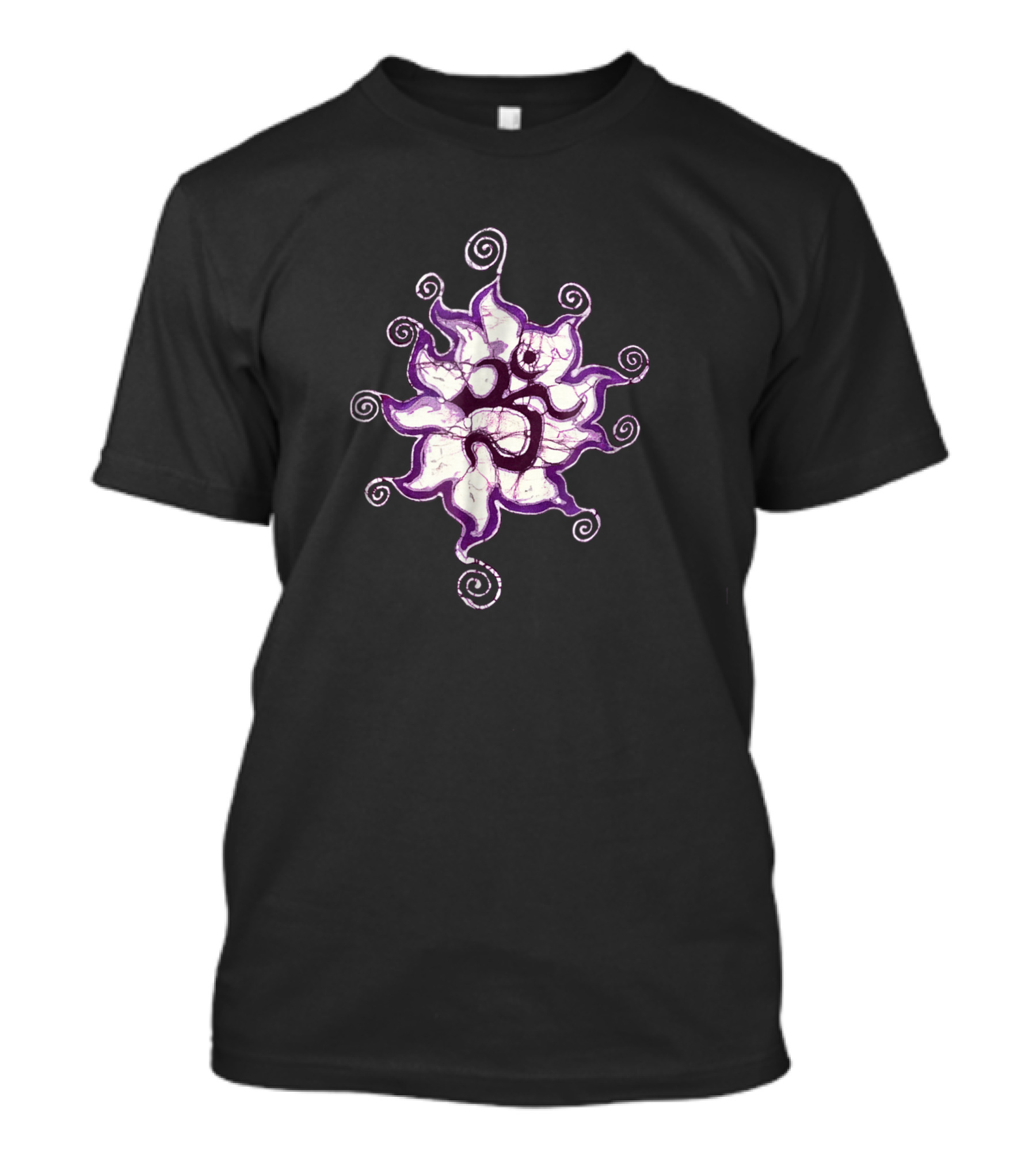 Om Symbol Purple Batik Meditation T-Shirt