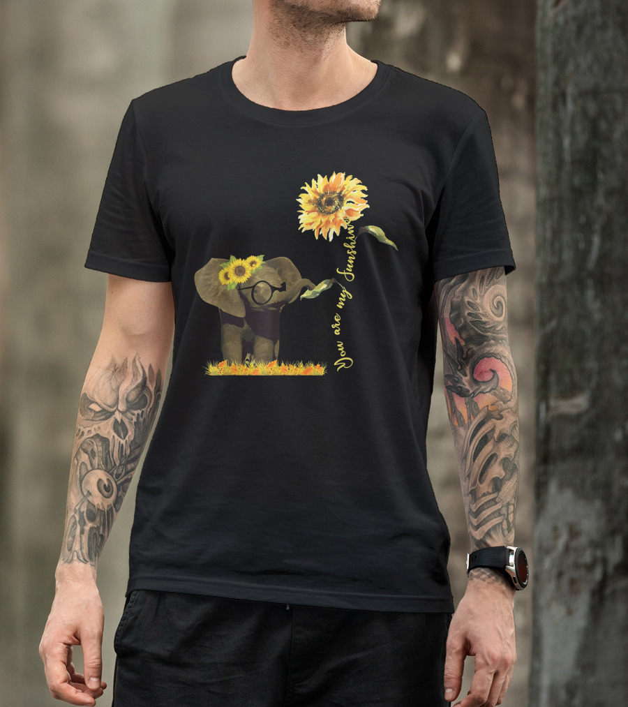 You Are My Sunshine Cute Elephant With Sunflower Kindness T-Shirt