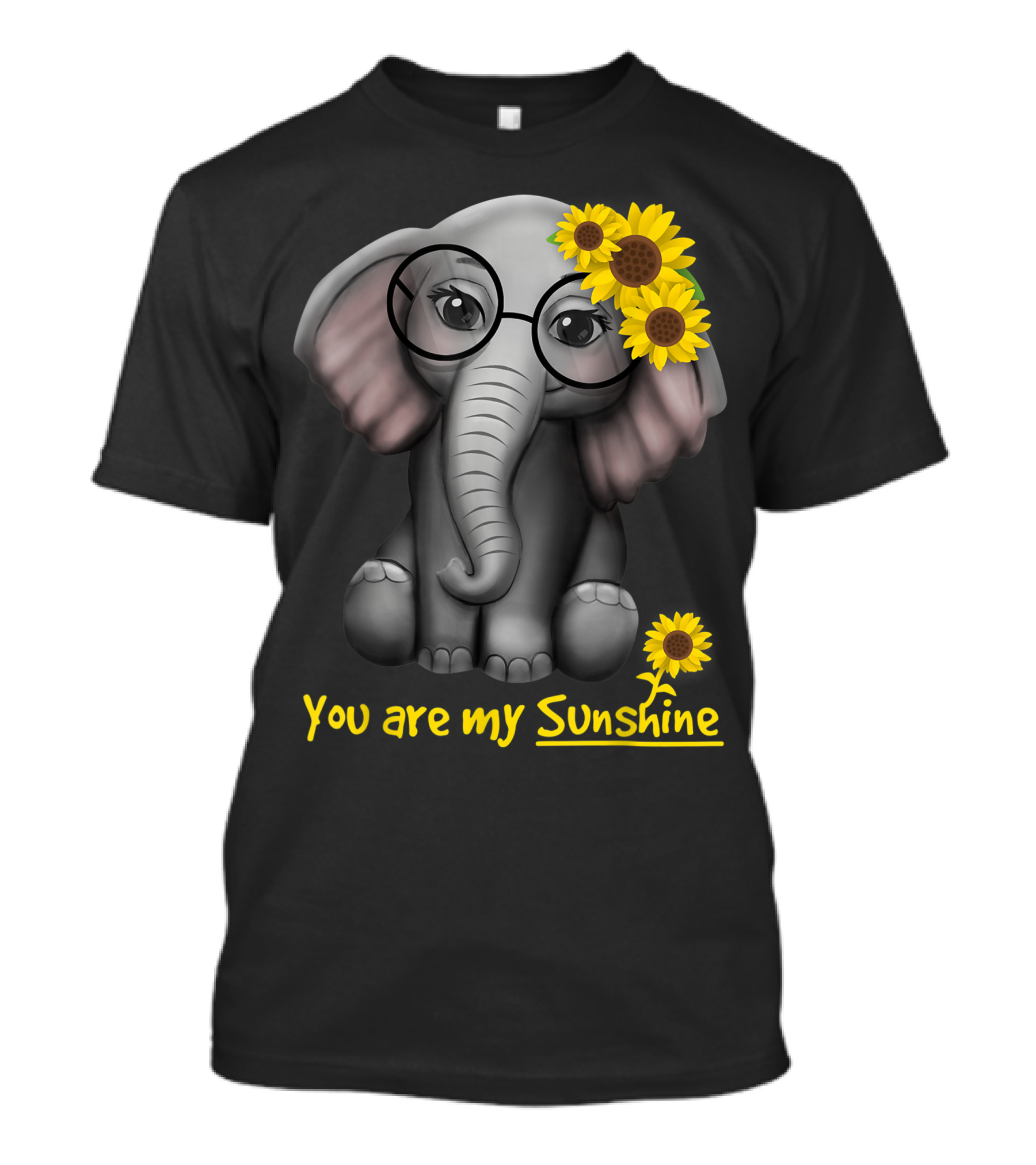 You Are My Sunshine Elephants Sunflowers Elephant T-Shirt