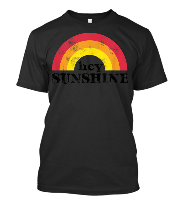 Hey Sunshine 70s Vintage Rainbow Cool Striped Summer T-Shirt