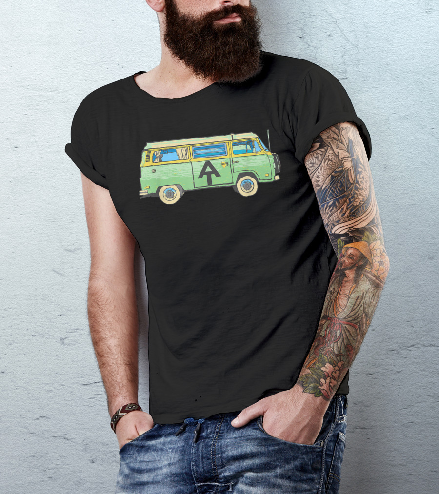 Appalachian Trail Backpacker Hippie Van With Iconic Hiking T-Shirt