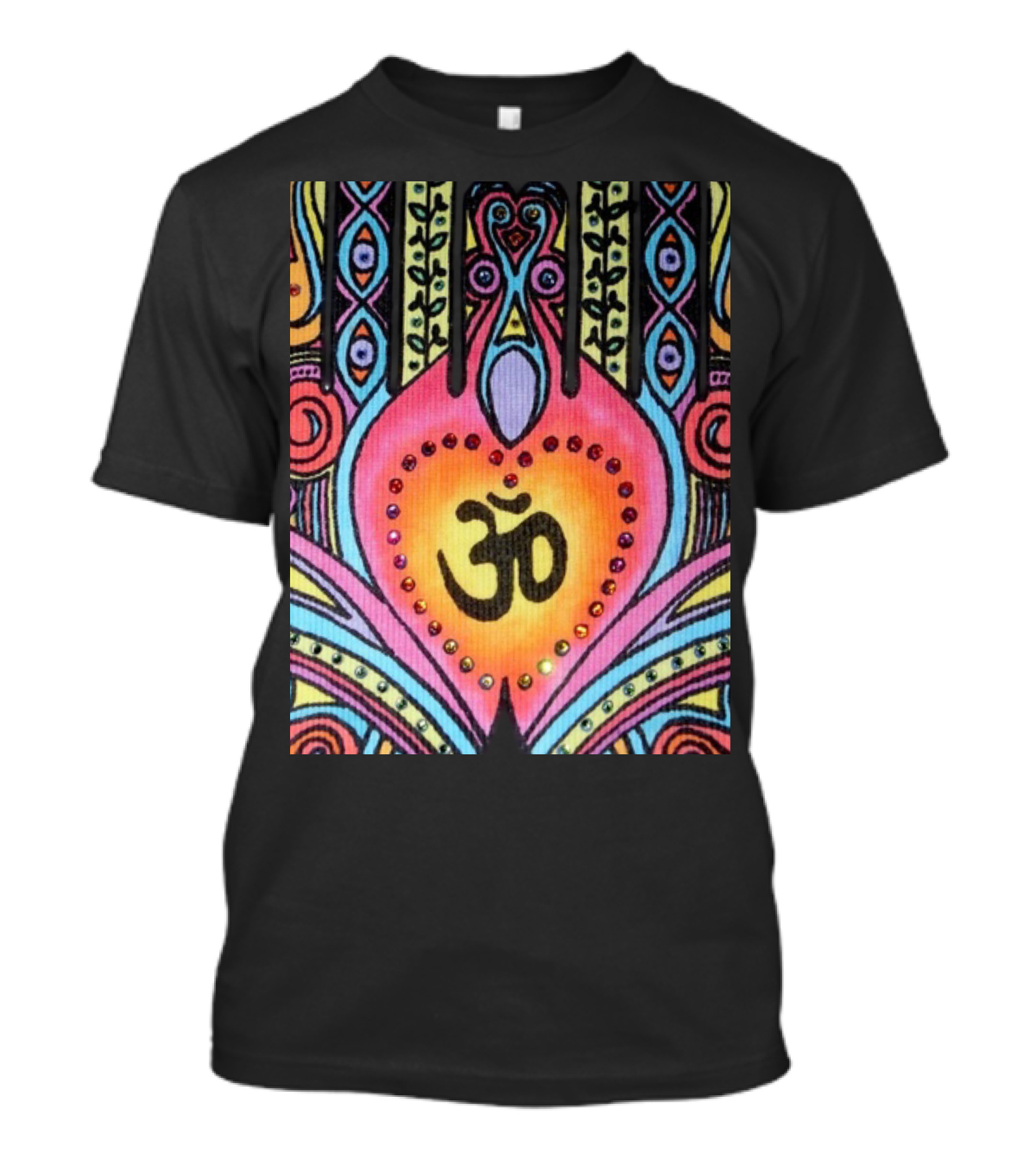Be Kind Hippy Om Symbol Colorful Mandala T-Shirt