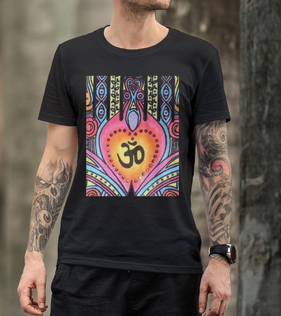 Be Kind Hippy Om Symbol Colorful Mandala T-Shirt