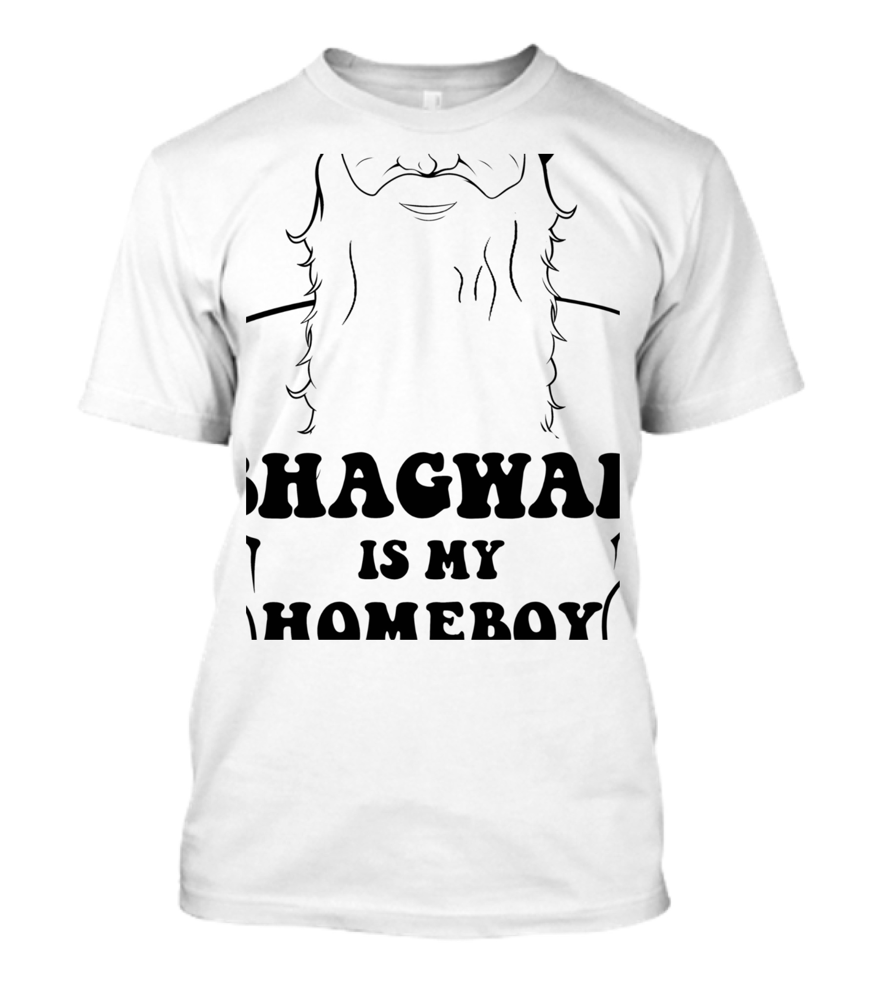 Bhagwan Is My Homeboy Beard Graphic Whitebaby Bluegraygreen T-Shirt