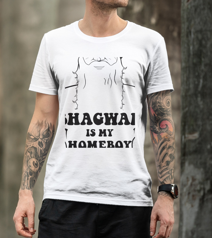 Bhagwan Is My Homeboy Beard Graphic Whitebaby Bluegraygreen T-Shirt