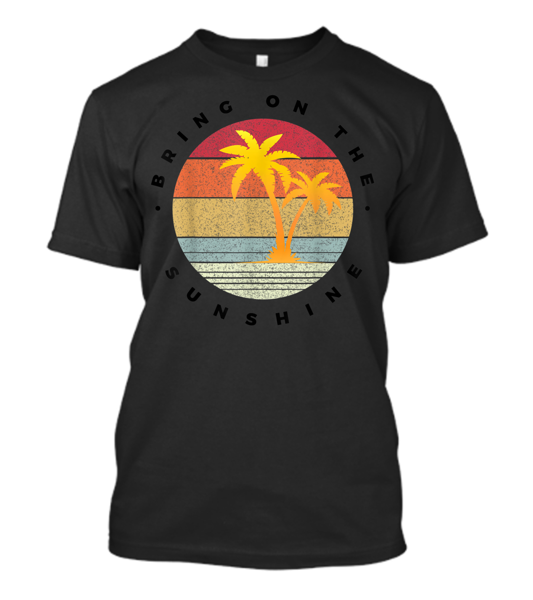 Bring On The Sunshine Vintage Palm Trees Retro Stripes Family Travel T-Shirt