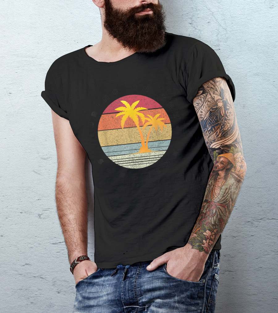 Bring On The Sunshine Vintage Palm Trees Retro Stripes Family Travel T-Shirt
