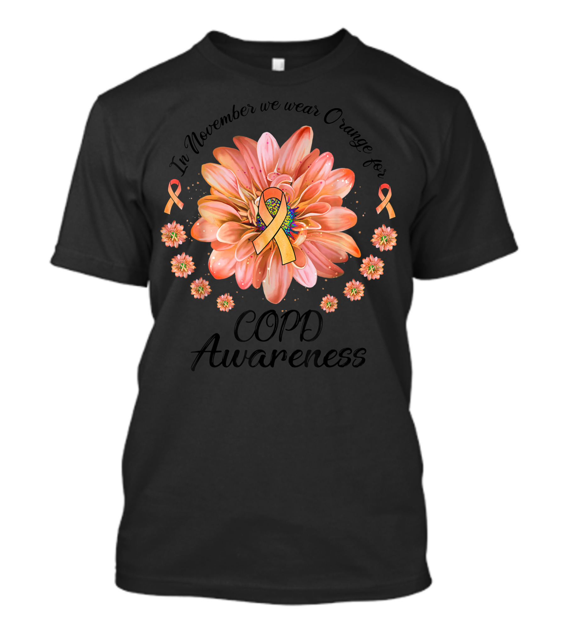 In November We Wear Orange For COPD Awareness Daisy Flower T-Shirt