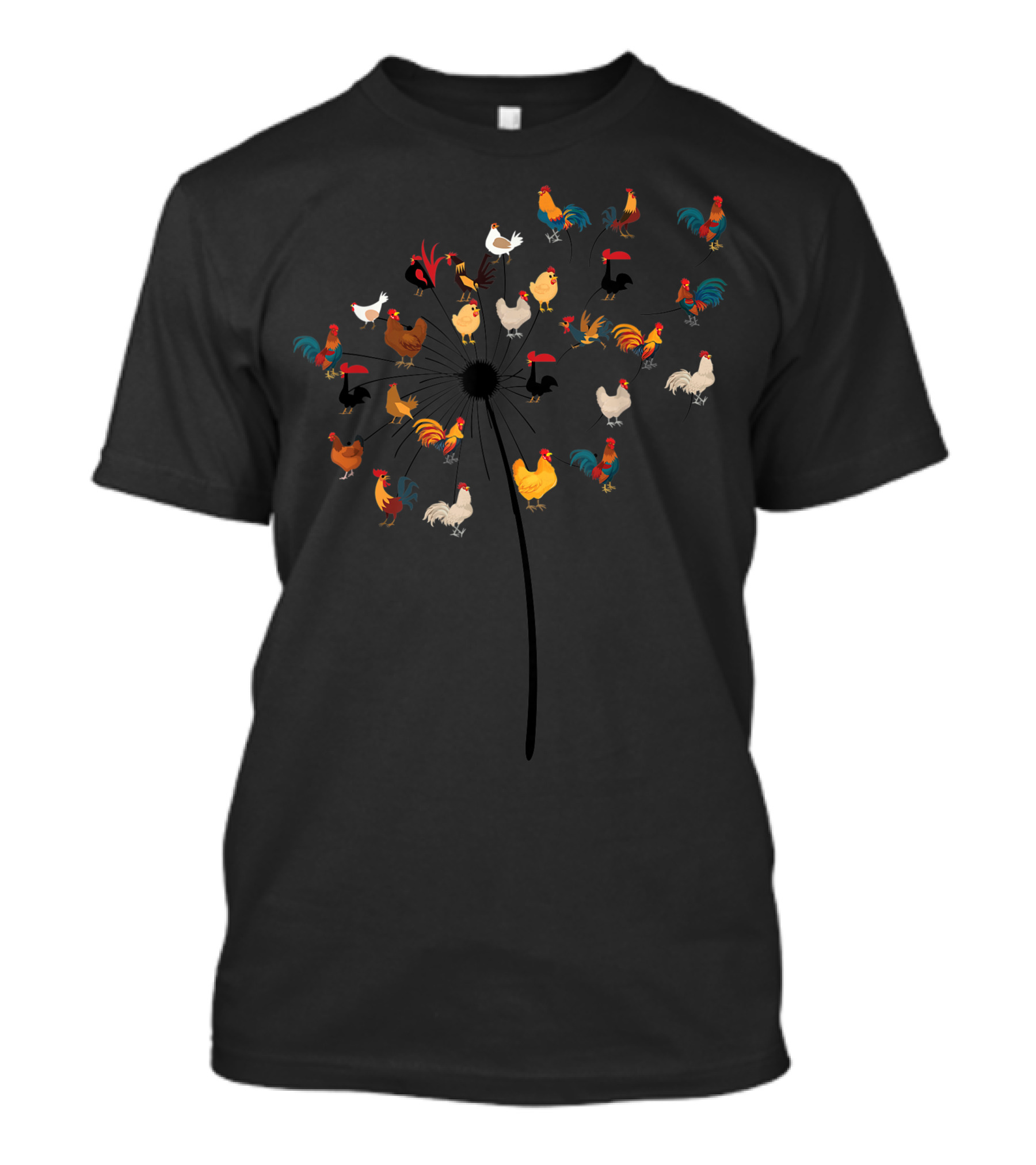 Dandelion Chicken Rooster Fowl Lover T-Shirt