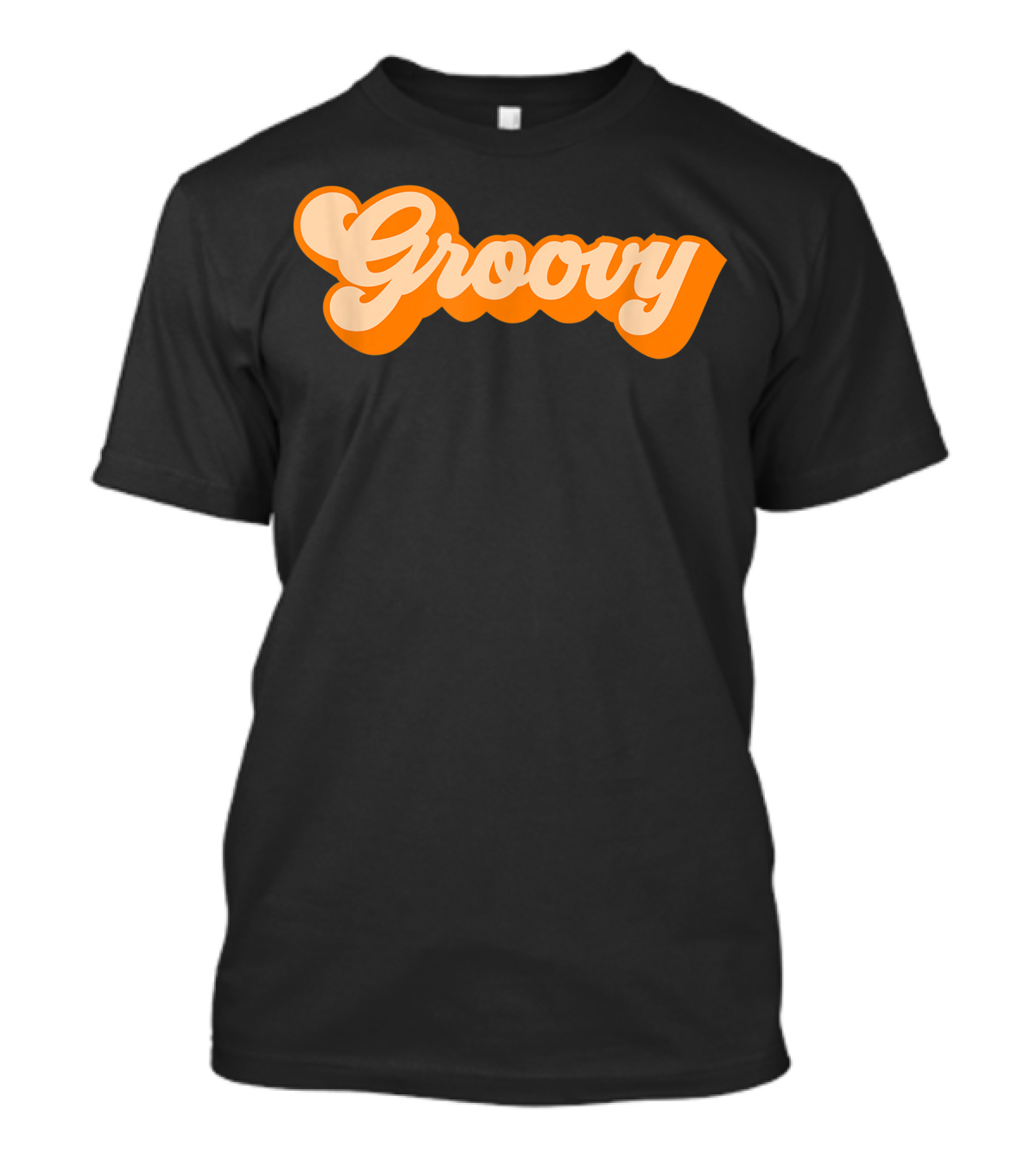 Groovy Retro Orange Bubble Font T-Shirt
