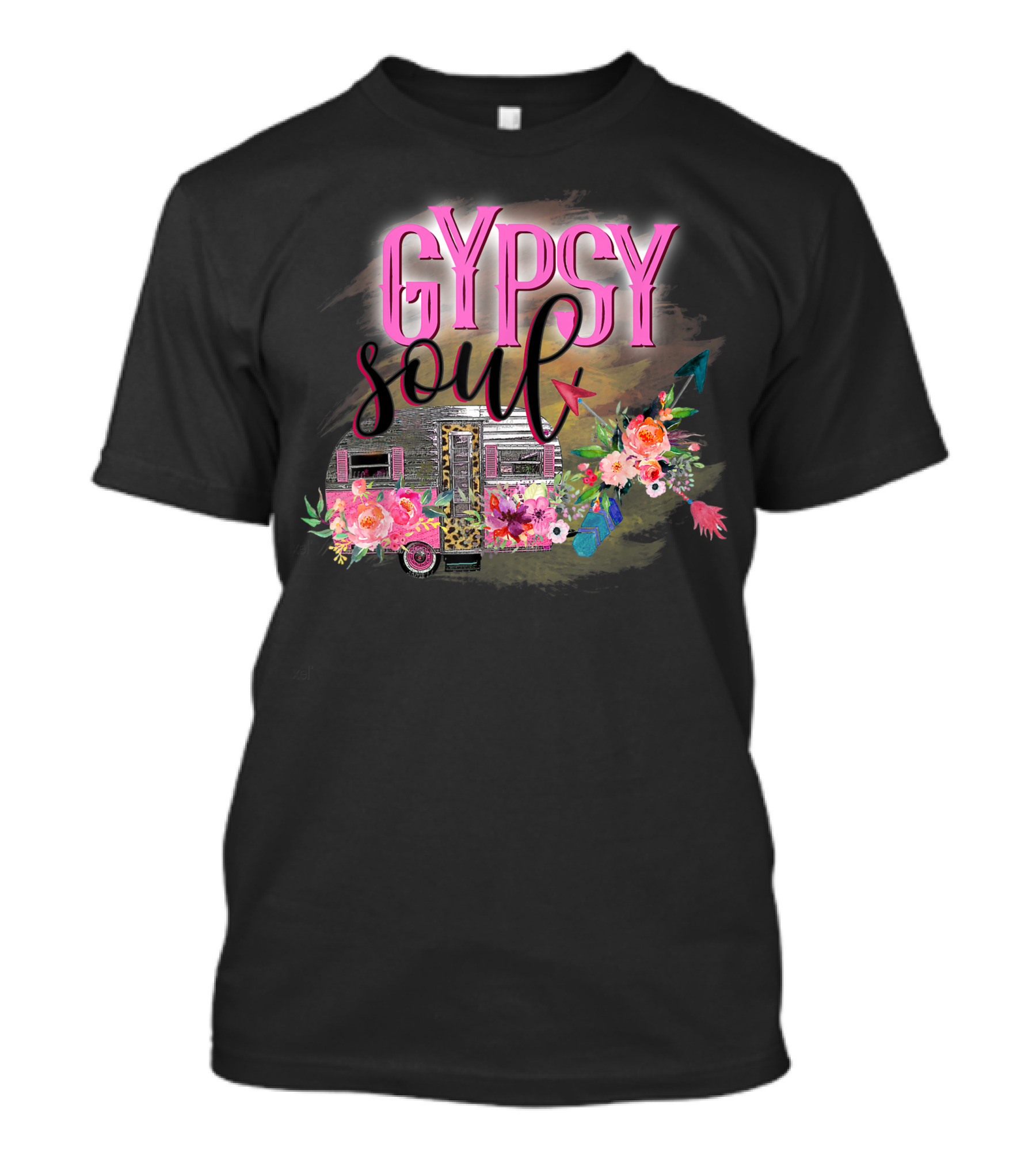 Gypsy Soul Hippie Floral Campervan Adventure With Flowers T-Shirt