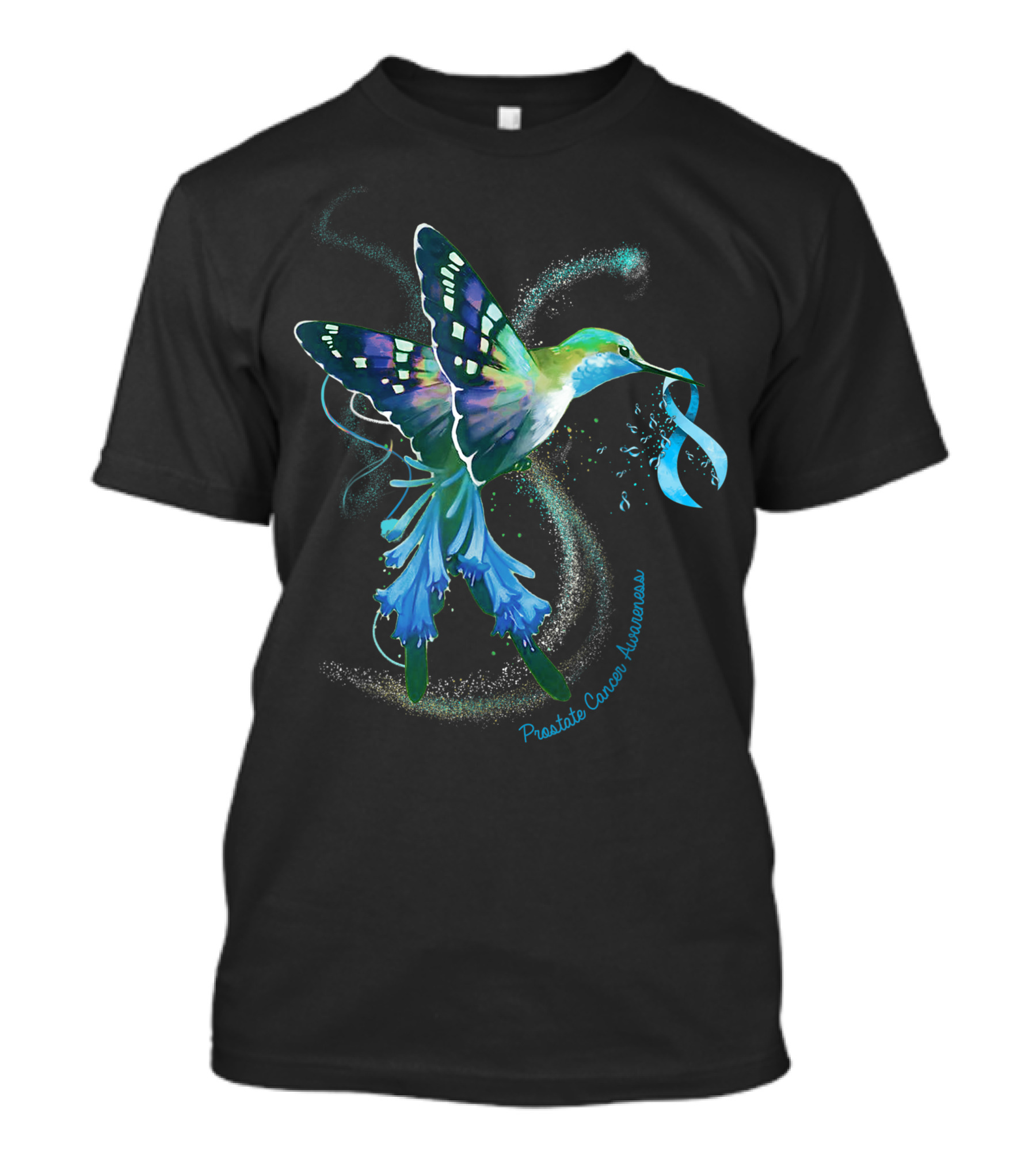 Prostate Cancer Awareness Hummingbird And Light Blue T-Shirt