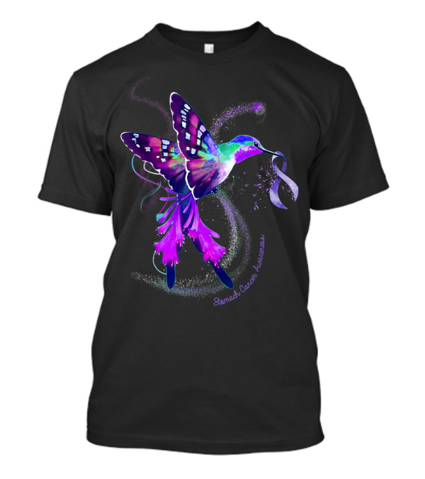 Hummingbird Stomach Cancer Awareness Periwinkle T-Shirt