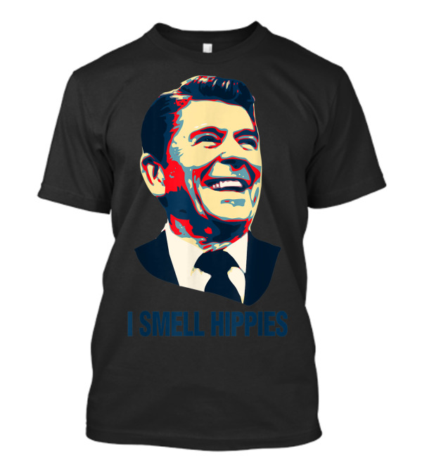 I Smell Hippies Ronald Reagan GOP USA T-Shirt