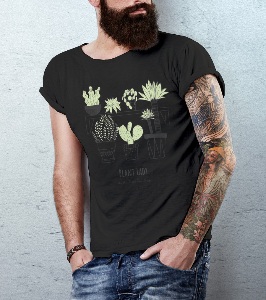 Plant Lady Is The New Cat Lady Botanical Shelf T-Shirt