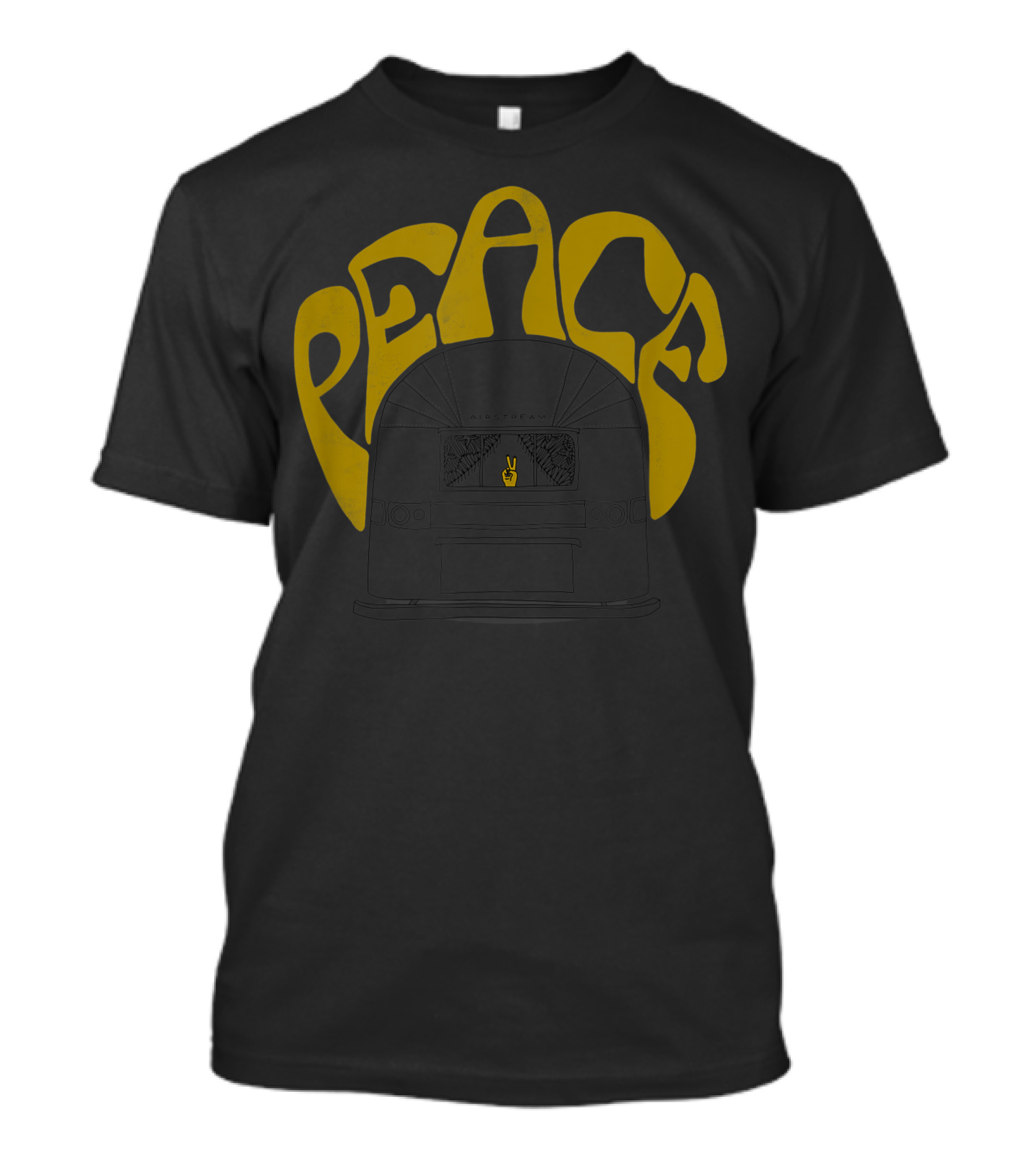 Peace Retro 60s Airstream Hippie Hand Lettered T-Shirt