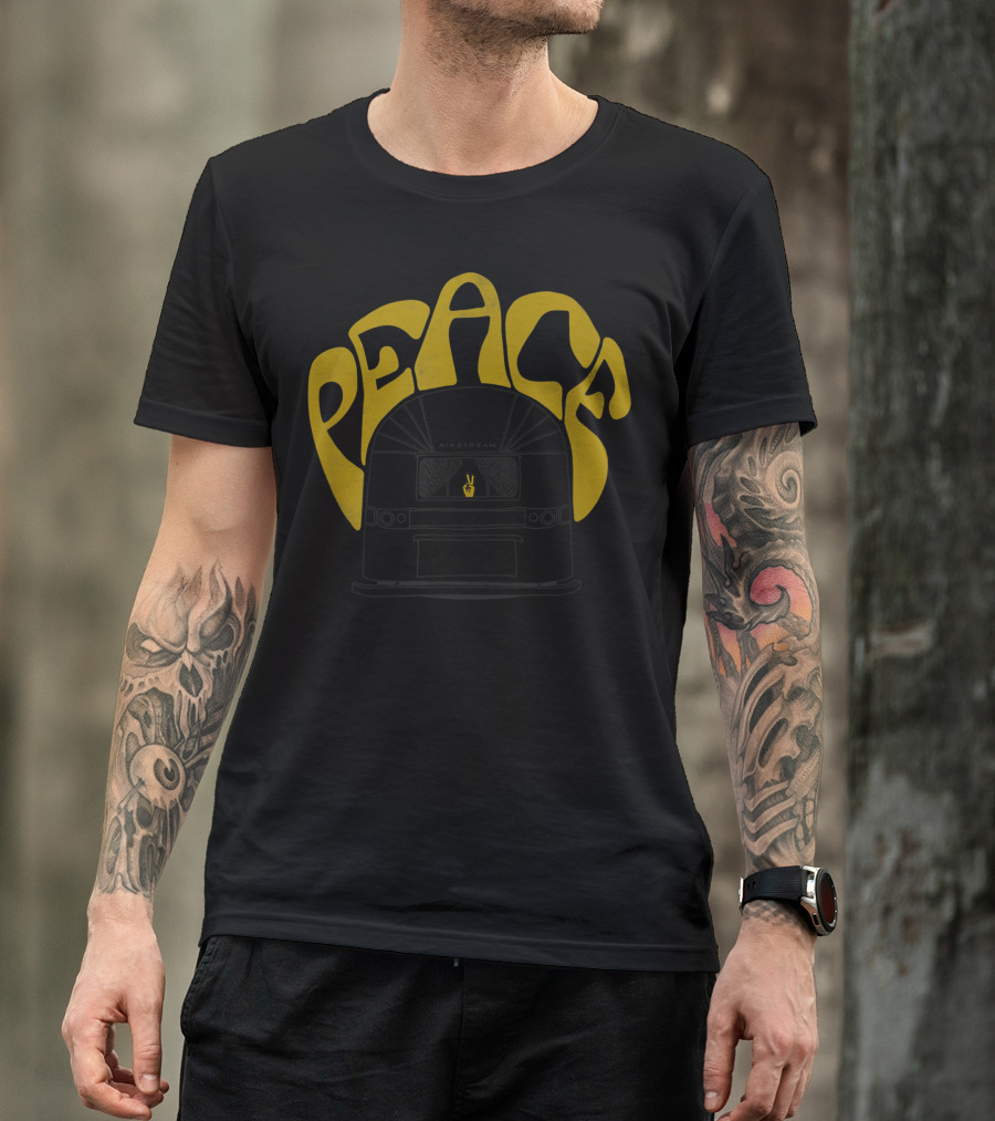 Peace Retro 60s Airstream Hippie Hand Lettered T-Shirt