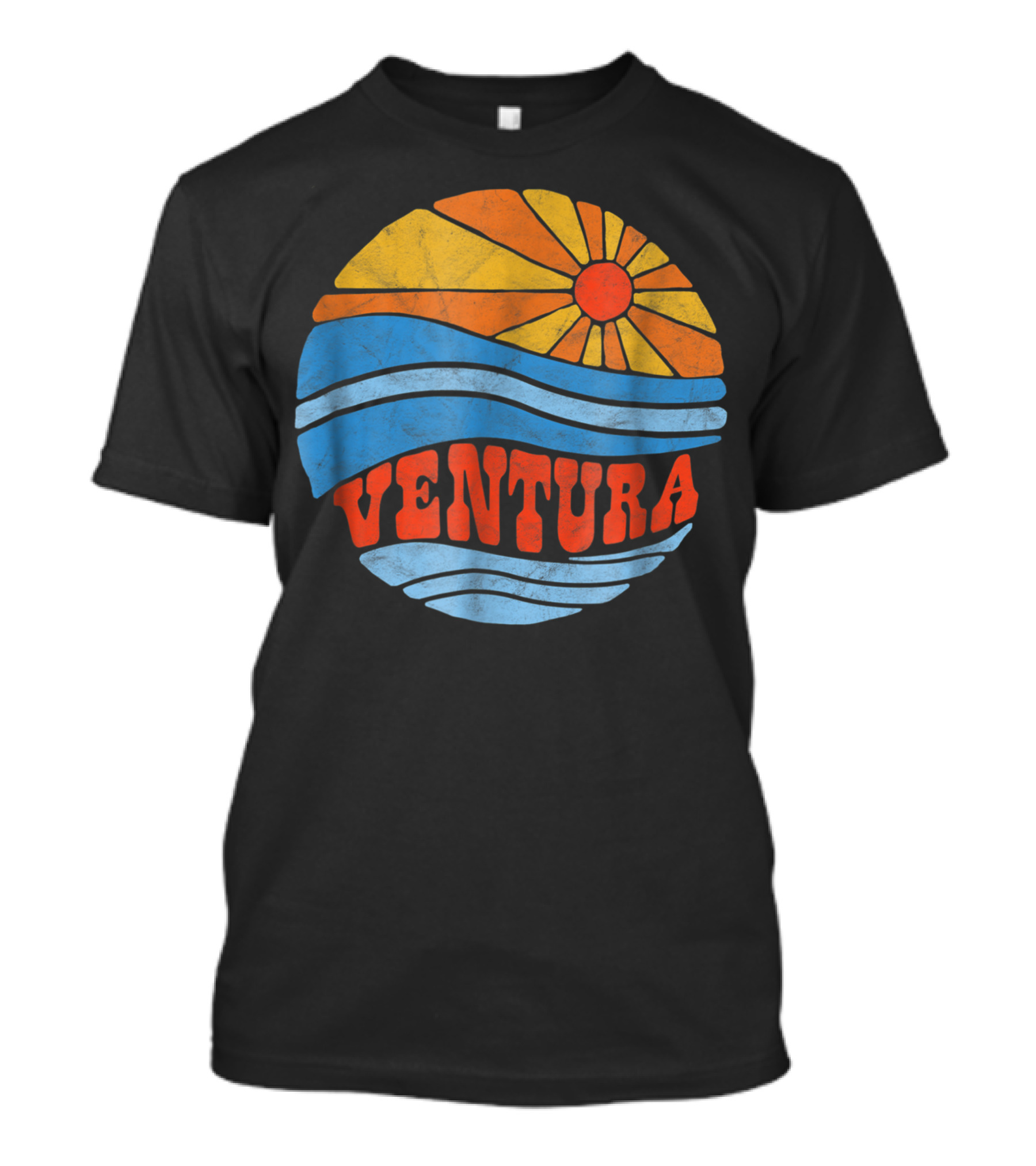Ventura California Retro Vintage Hippie Beach Bum Surf Sun Waves T-Shirt