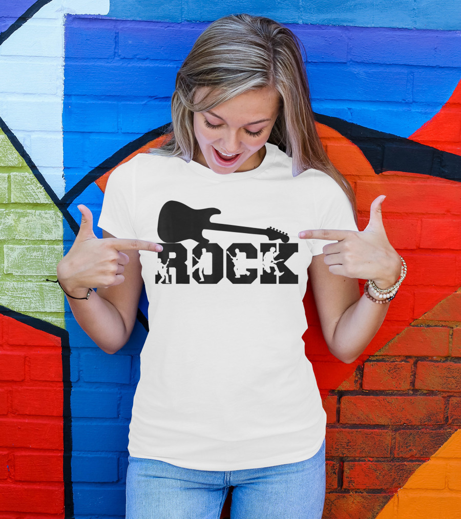 Rock And Roll Guitar Characters Rocking Out T-Shirt