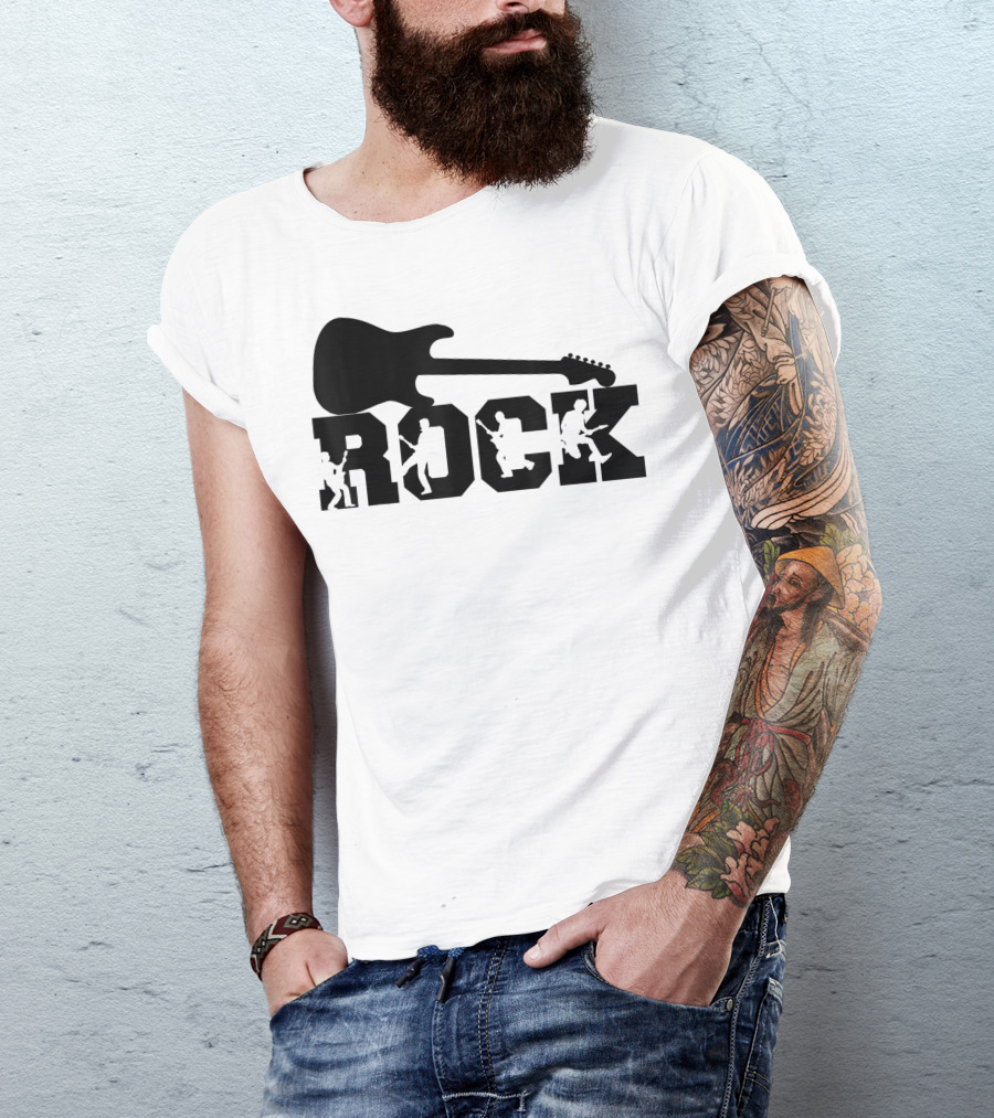 Rock And Roll Guitar Characters Rocking Out T-Shirt