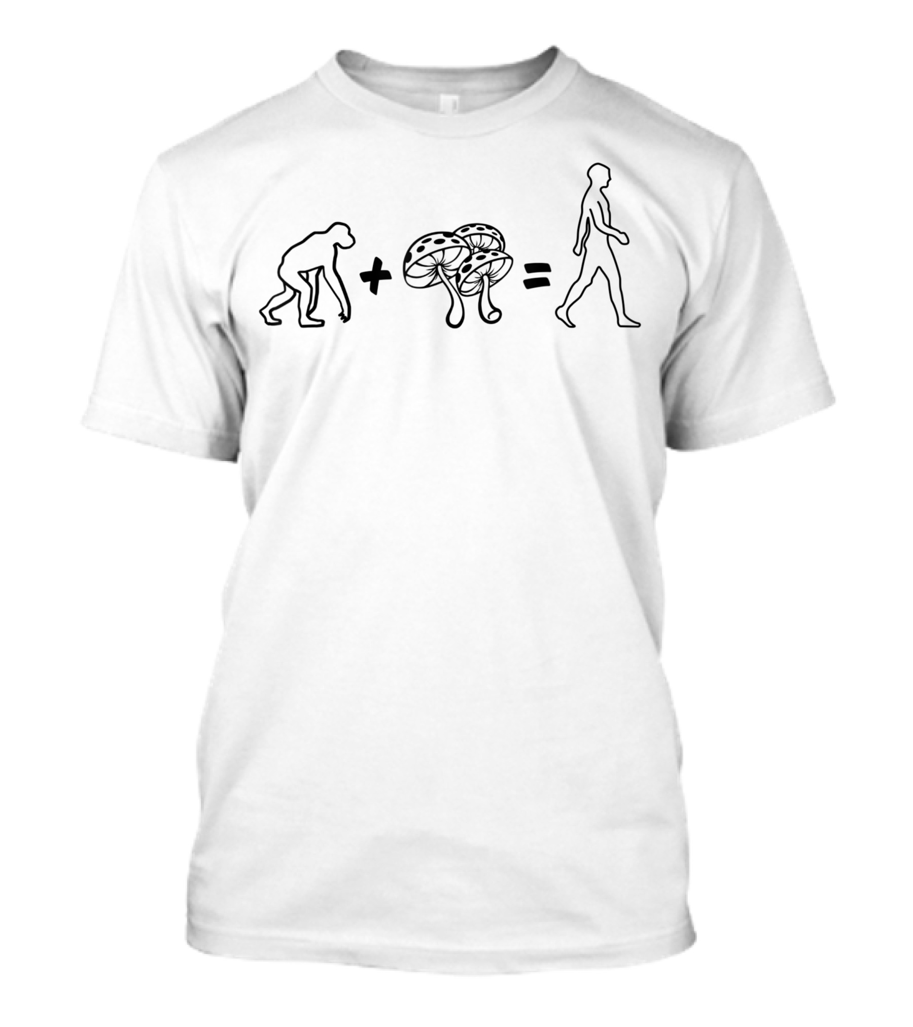 Smart Apes Plus Shrooms Equals Humans Stoned Ape Theory Evolution Equation T-Shirt