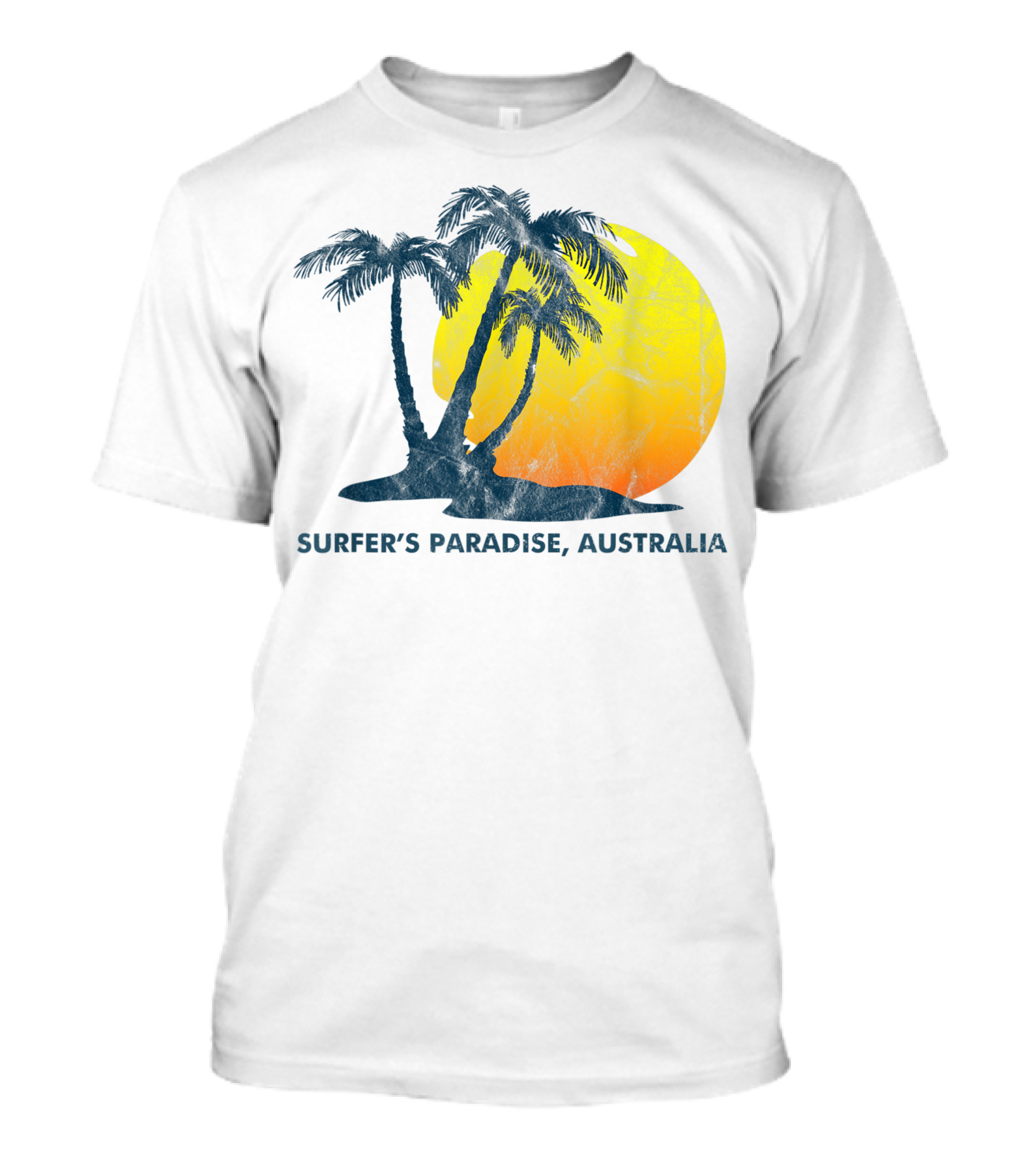 Surfers Paradise Australia Vintage Sunset Palm Trees T-Shirt
