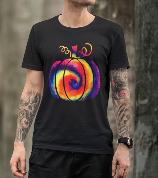 Tie Dye Pumpkin Halloween Hippie Fall Yall Swirl T-Shirt