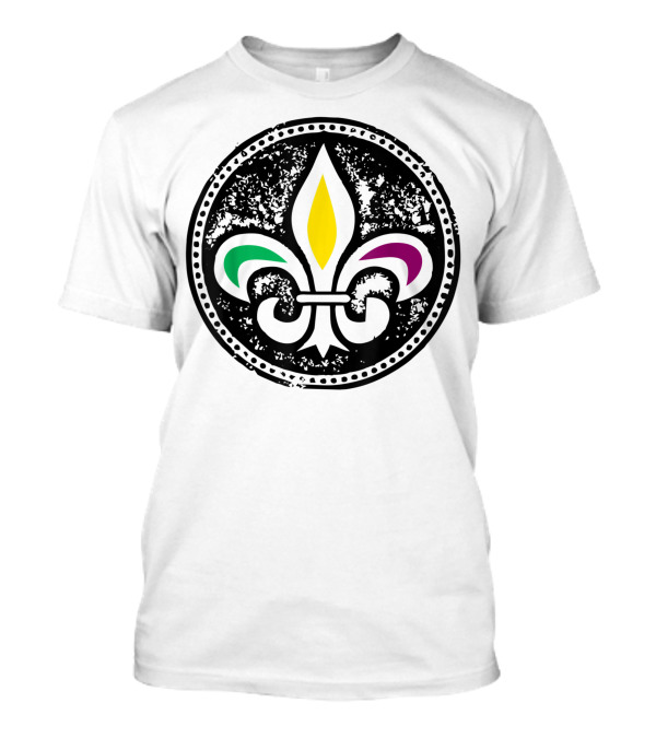Vintage Mardi Gras Fleur De Lis Carnival Fat Tuesday Iconic T-Shirt