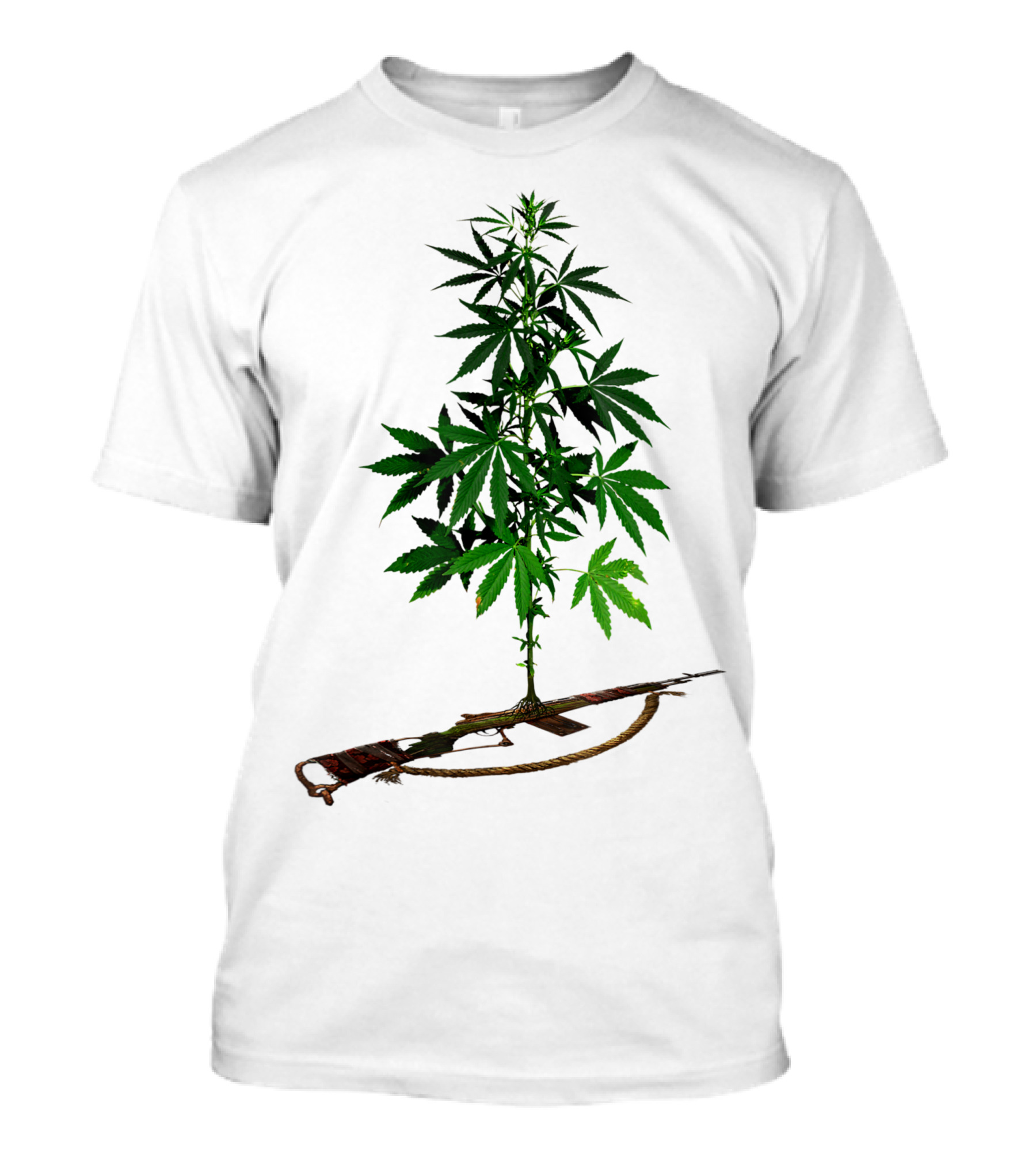 Weed Cannabis Lover AK47 Peace Gypsie Hippie Plant Fusion T-Shirt