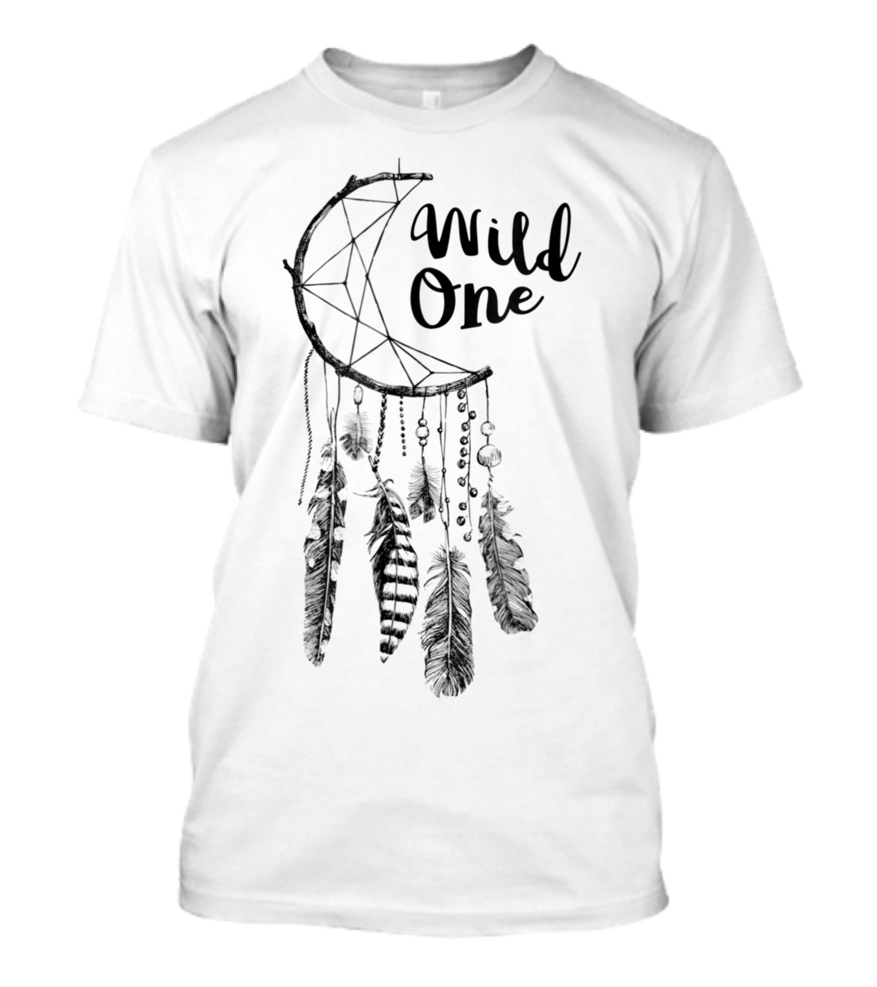 Wild One Dream Catcher Feather Graphic Women Men 5 Colors T-Shirt