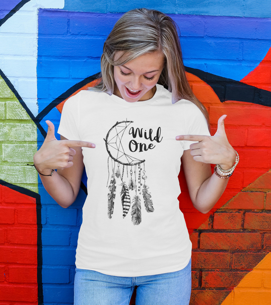 Wild One Dream Catcher Feather Graphic Women Men 5 Colors T-Shirt