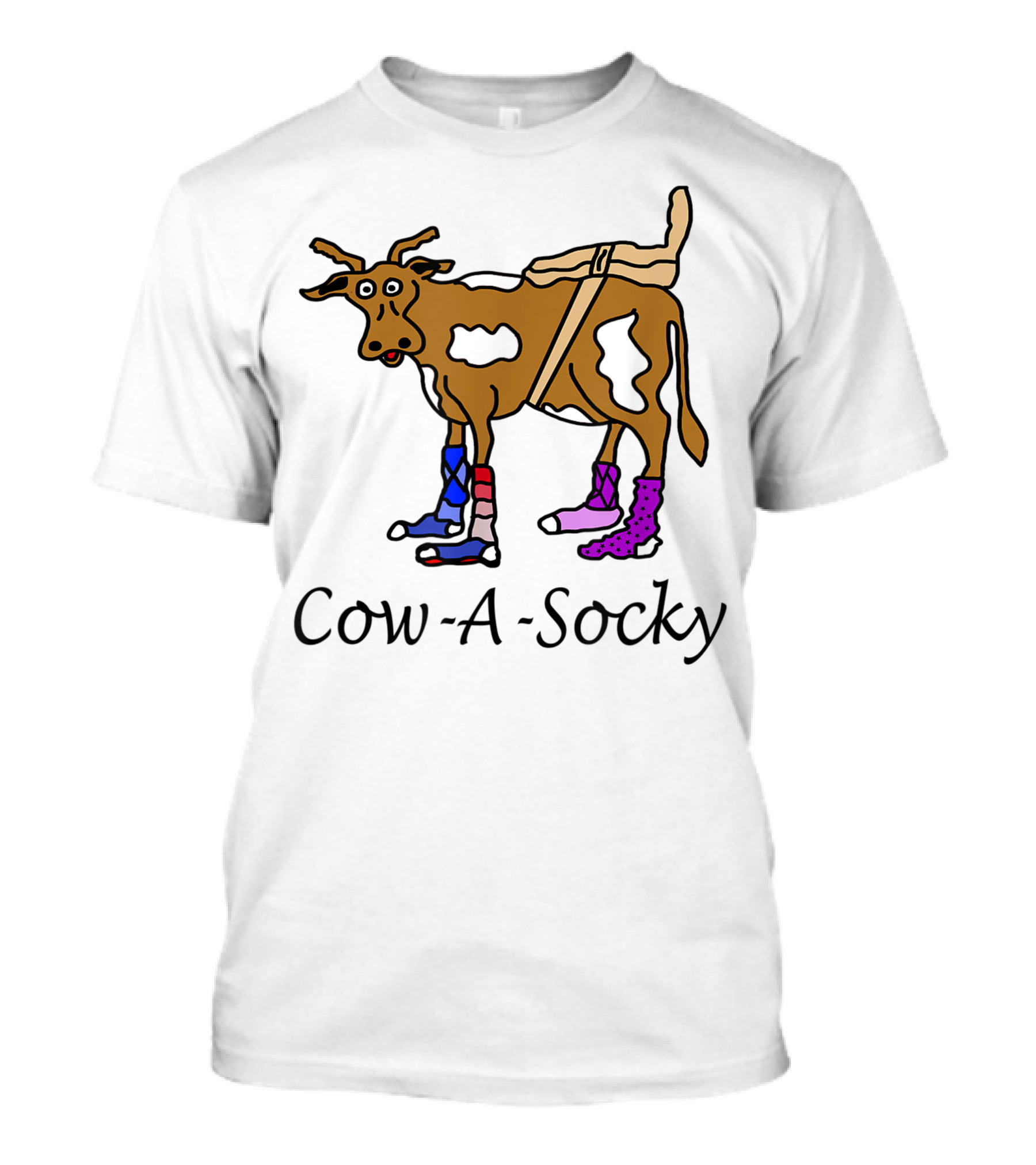 Cow-A-Socky Funny Cow Sock T-Shirt