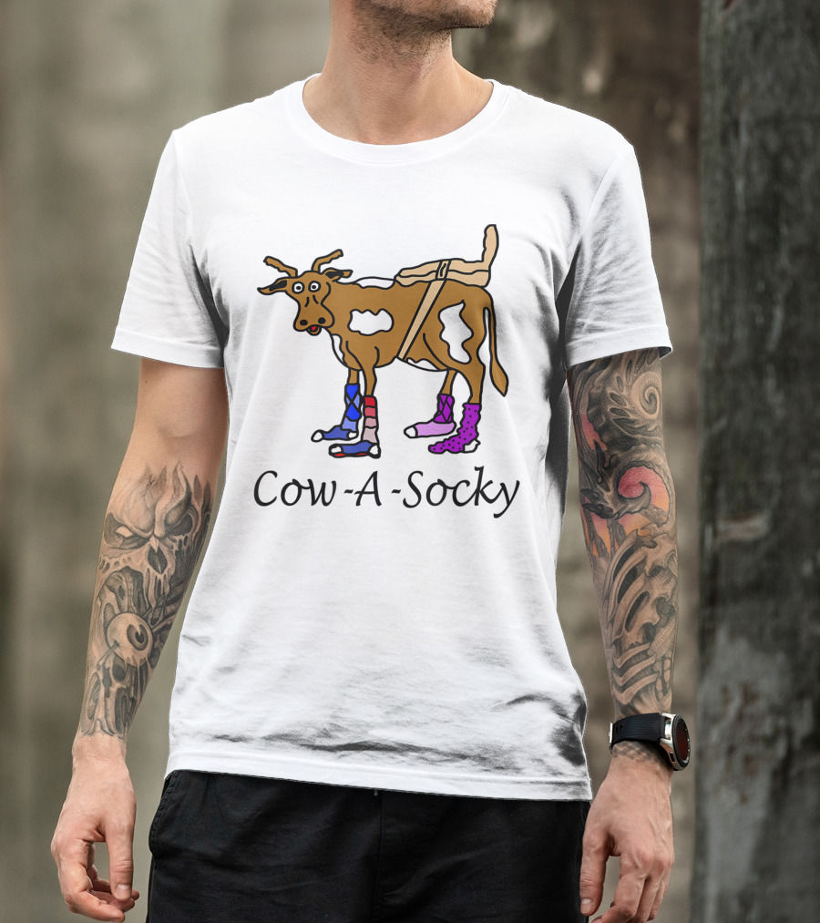 Cow-A-Socky Funny Cow Sock T-Shirt