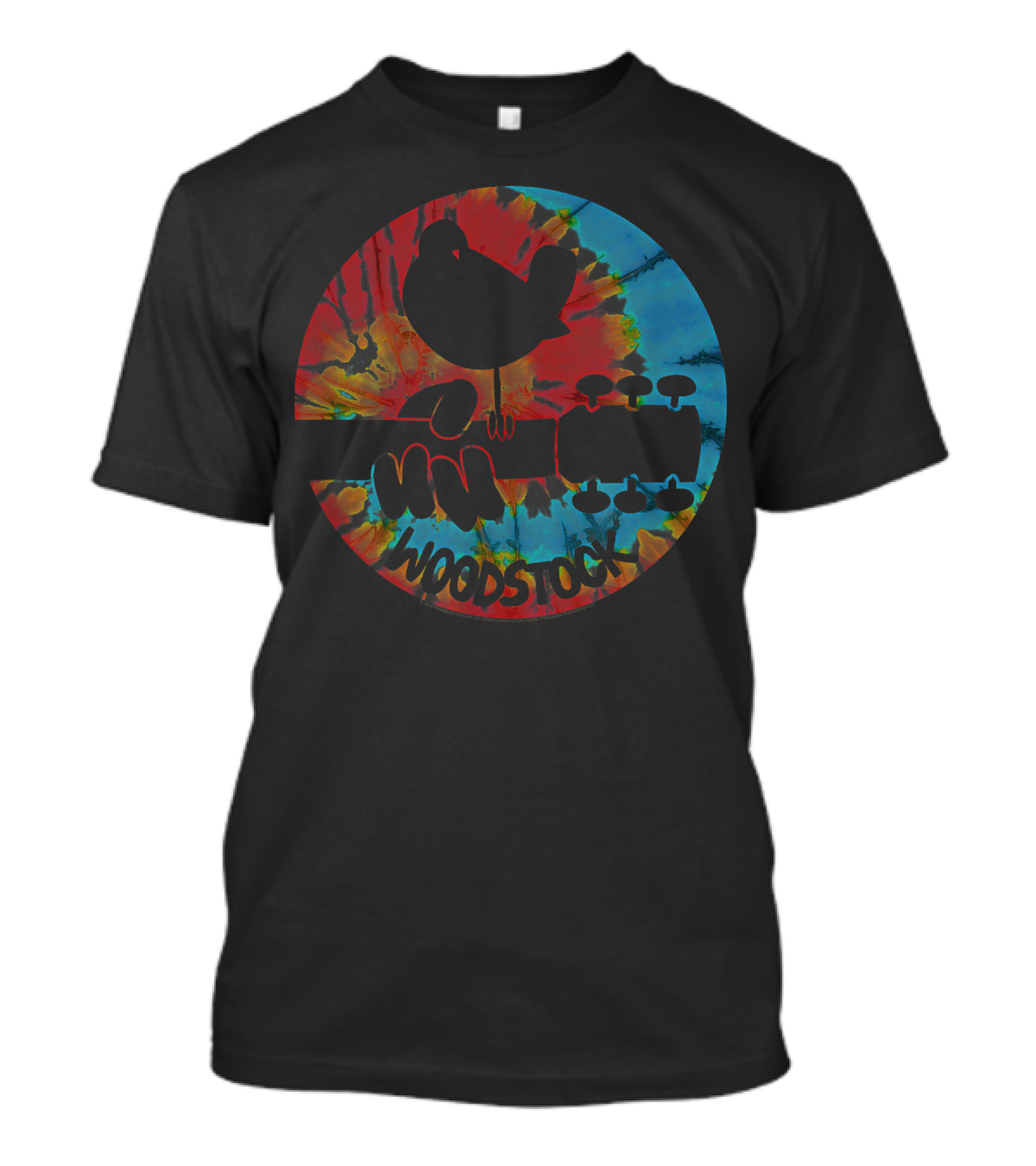 Woodstock Tiedye Peace Festival Music Bird Guitar T-Shirt