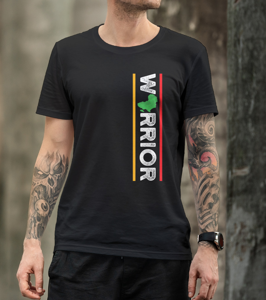 African Warrior Black History Awareness Month Map Symbol Colors T-Shirt