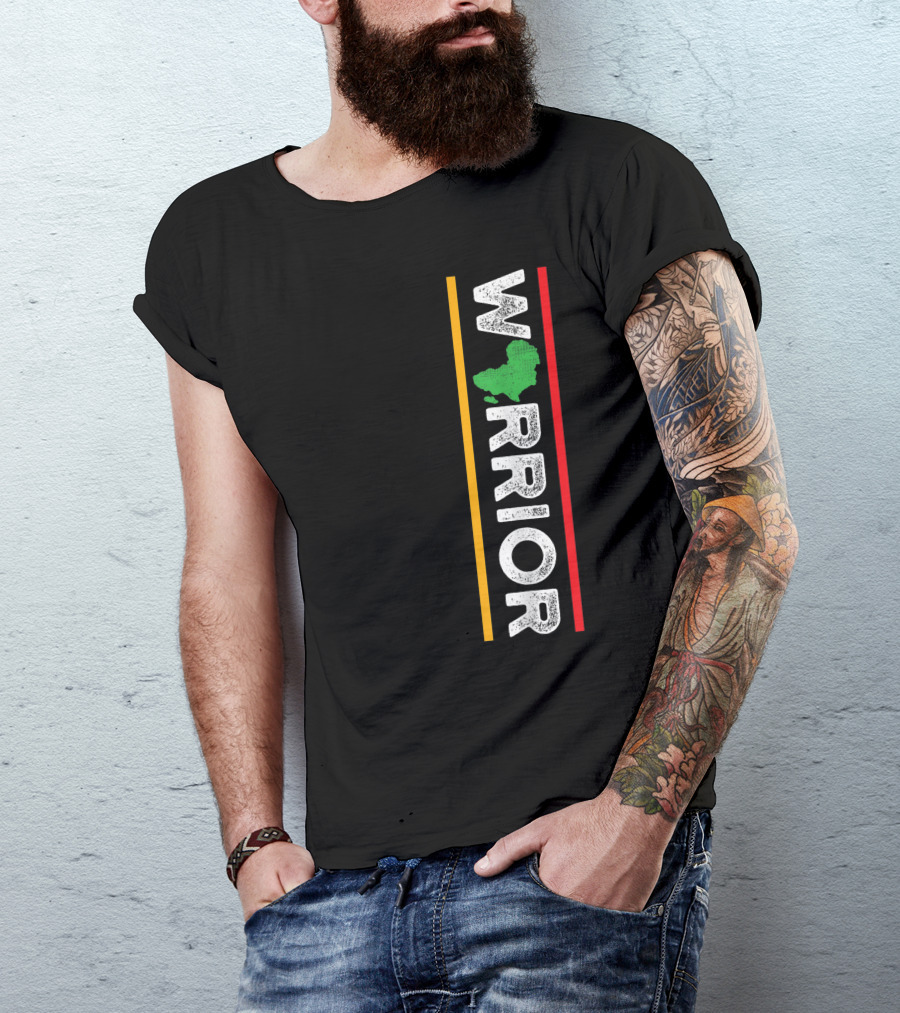 African Warrior Black History Awareness Month Map Symbol Colors T-Shirt