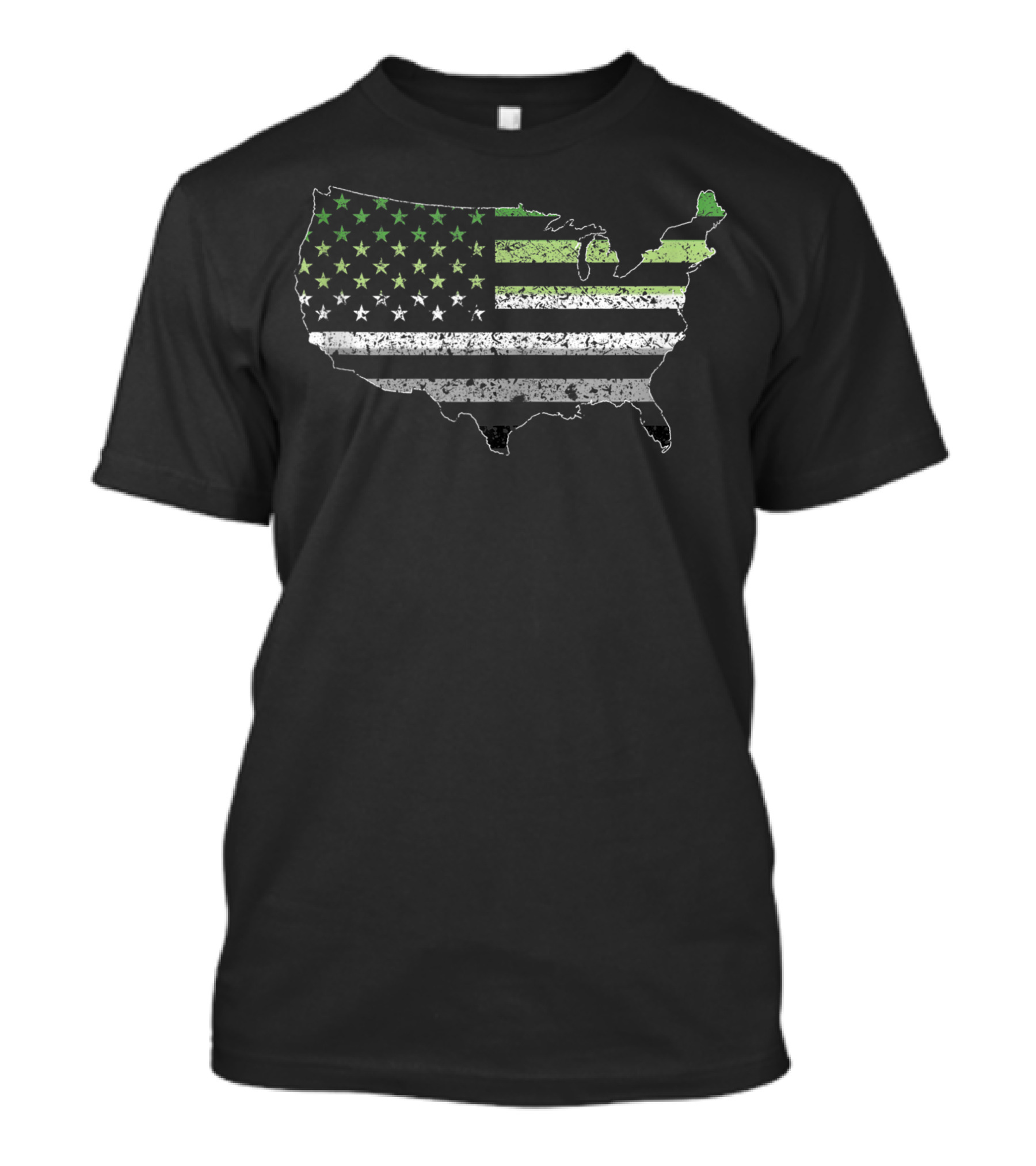 American Flag USA Map Aromantic Pride Patriotic Aro T-Shirt