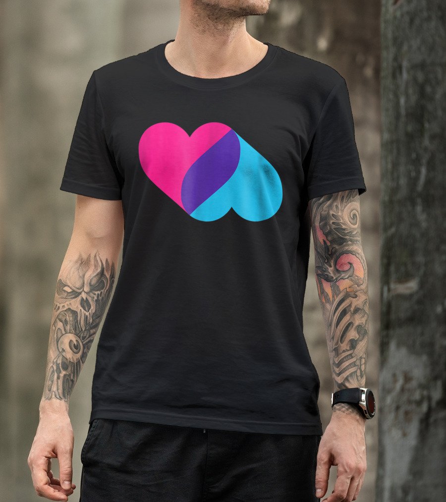 Androgynous Pride Heart Androgyne Colorful T-Shirt