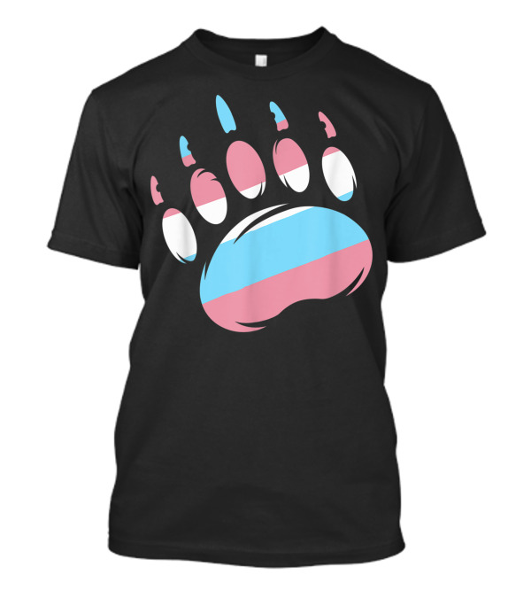 Bear Paw Transgender Mom Trans Pride Flag T-Shirt