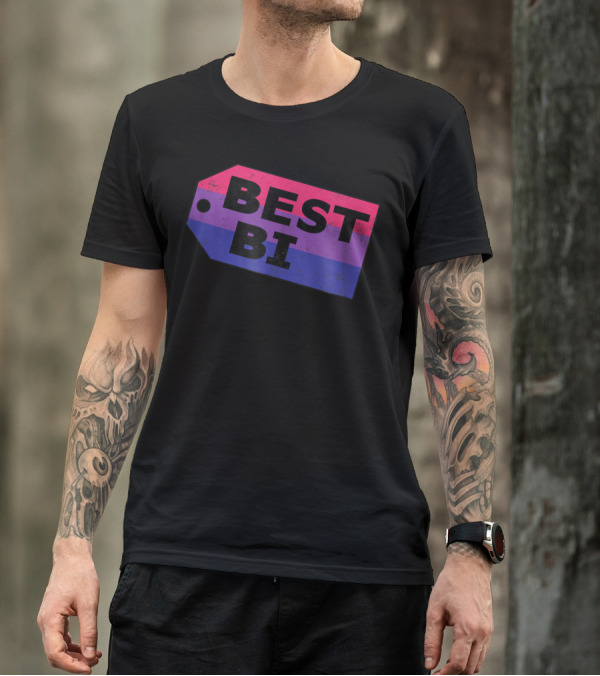 Best Bi Distressed Striped Tag T-Shirt