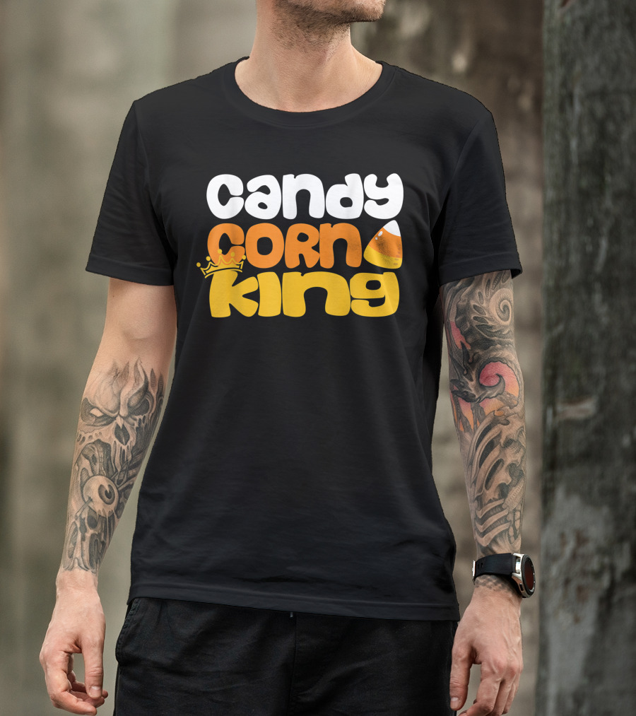 Candy Corn King Halloween Candy Crown T-Shirt