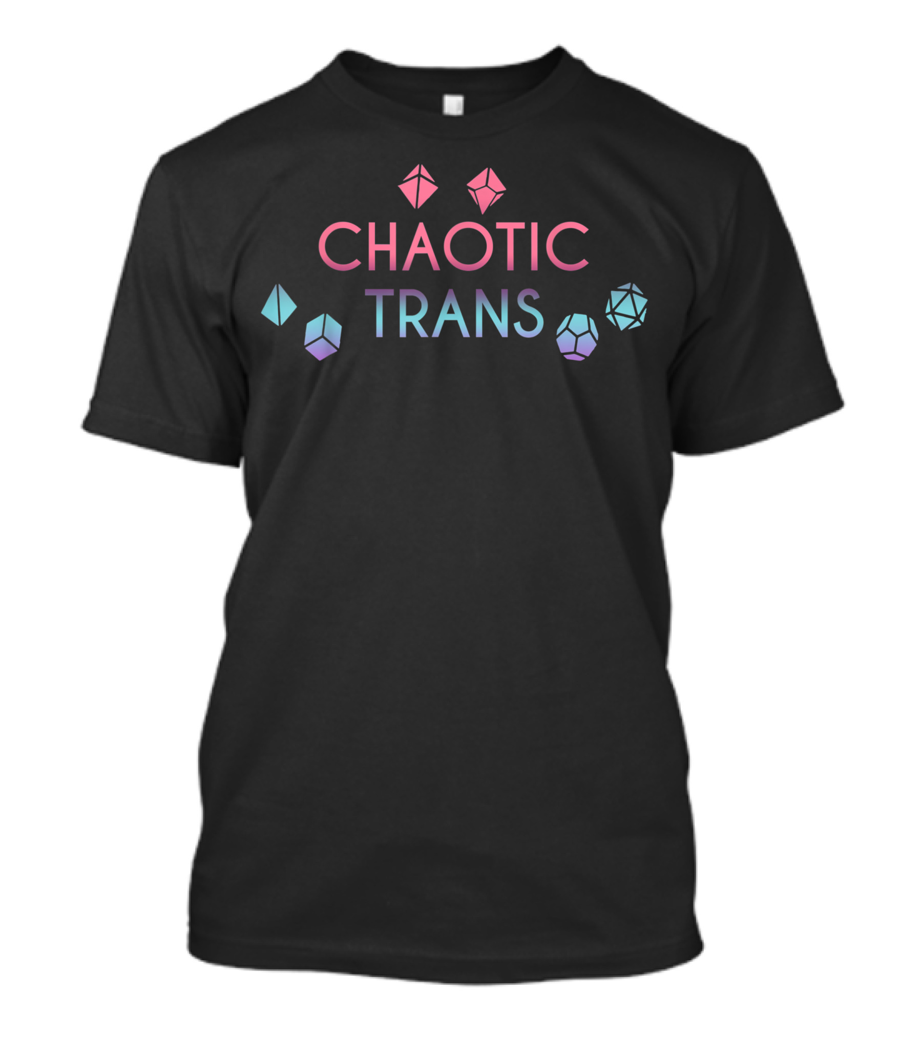 Chaotic Trans Dice D20 Nerdy Tabletop Adventure Alignment T-Shirt