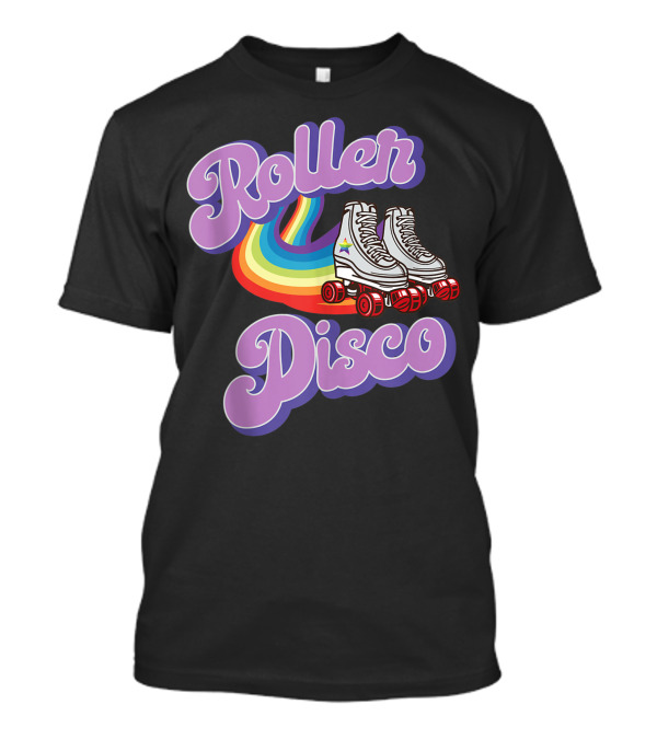 Roller Disco 70s 80s Rainbow Skates Retro Party T-Shirt