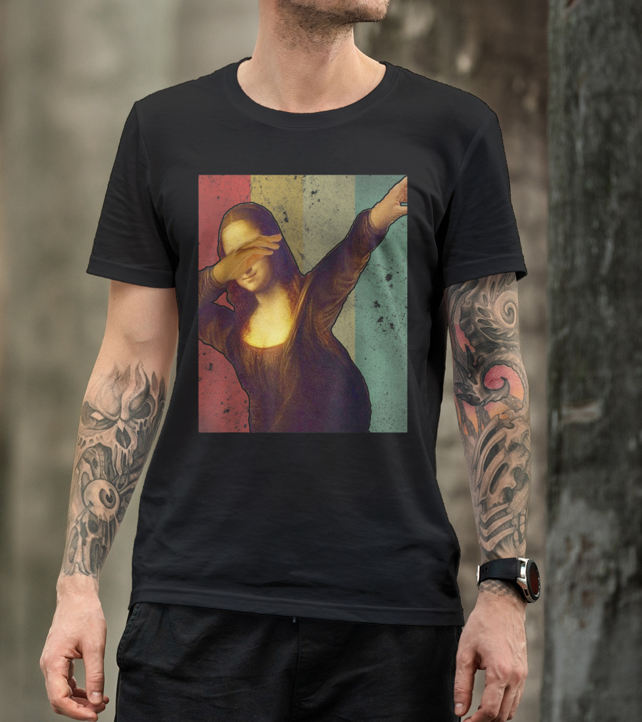 Dabbing Mona Lisa Vintage Style Art Teacher Classic T-Shirt