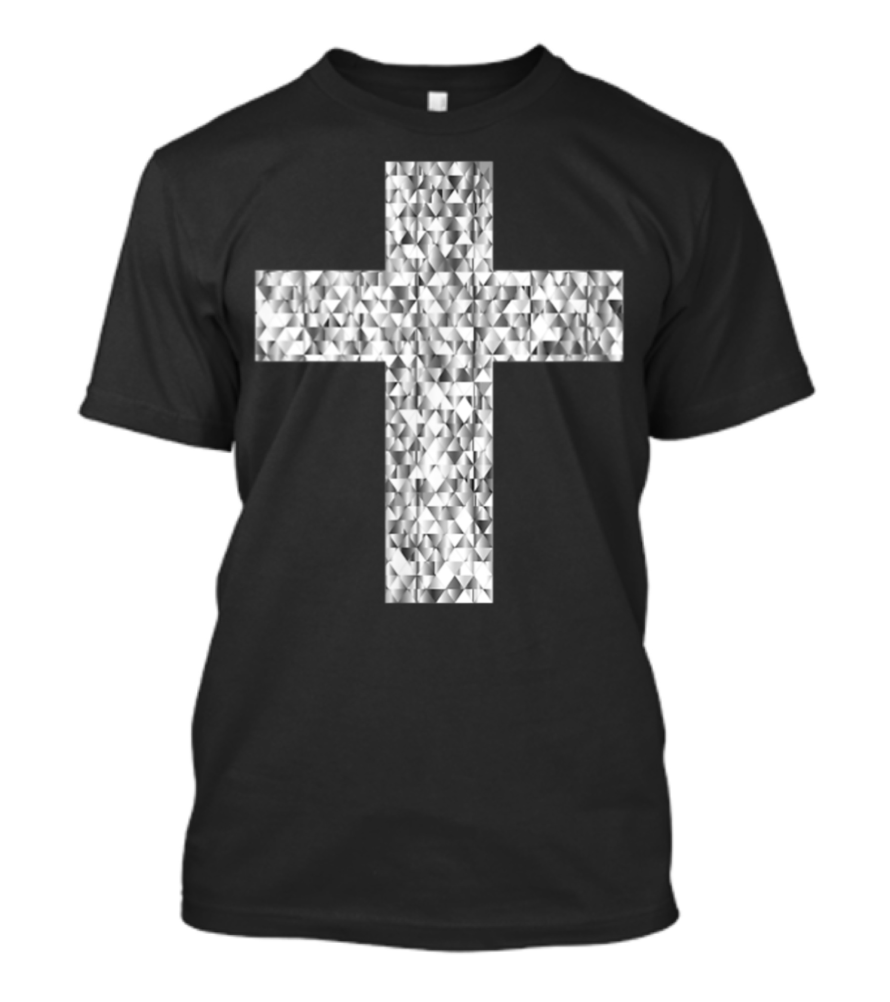Diamond Holy Cross Geometric Crystal T-Shirt