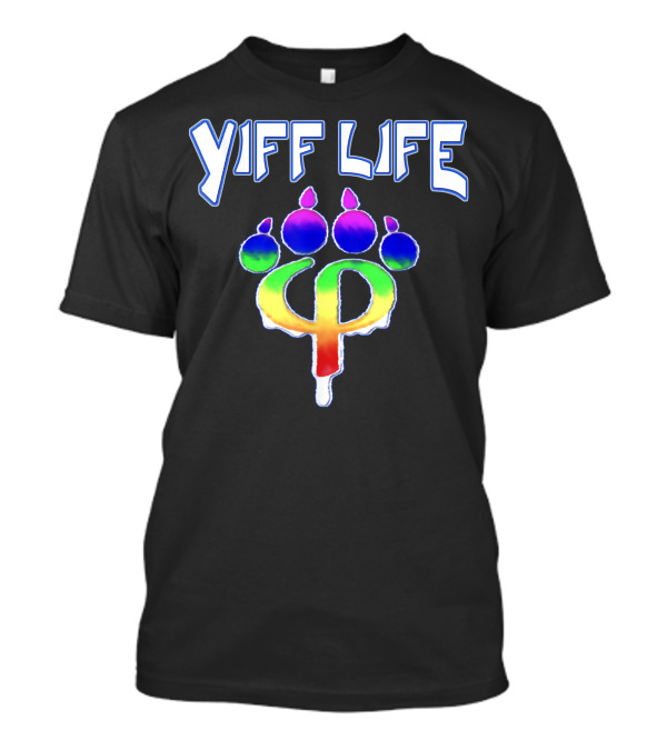 Yiff Life Rainbow Paw Symbol Gay Furry Fandom Furries Phipaw T-Shirt